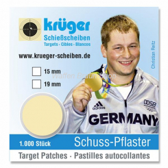 Schusspflaster 1 Spenderpackung = 1.000 Schusspflaster, ø 19 mm, beige, selbstklebend Luftfeuchtigke 