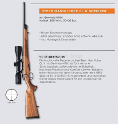 Steyr Mannlicher CL II 308 Win  Komplettangebot mit GPO Spectra 6x 2-12x50i ohne Schiene, Abs. G4i 