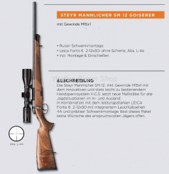 Steyr SM 12 Goiserer .308 Win mit Schwenkm. +Leica Fortis 2-12x50 i Abs  L-4a Leucht 