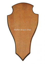 Geweihbrett für Rot- u. Damhirsch, 29X17 cm, Spitze Form, ohne Ausfräsung, dunkel 
