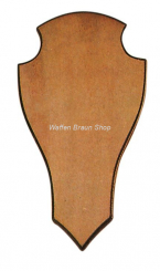 Geweihbrett für Rot- u. Damhirsch, 36X20 cm, Spitze Form, ohne Ausfräsung, dunkel 