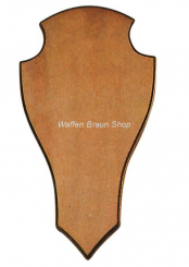 Geweihbrett für Rot- u. Damhirsch, 52x26 cm, Spitze Form, ohne Ausfräsung, dunkel 