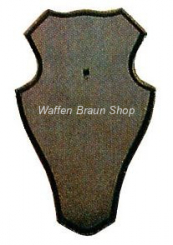 Gehörnbrett für Rehwild, 19X12 cm, abgerundete Form, ohne Ausfräsung, dunkel 