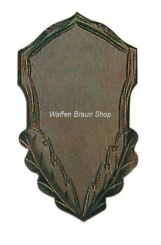 Gehörnbrett für Rehwild, 20X12 cm, geschnitzt, mit Ausfräsung, dunkel 