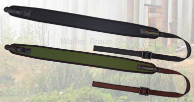 Niggeloh Gewehrgurt „UNIVERSAL“ mit Schnellverschlüssen, Leder/ Carbon, Schwarz 