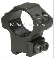 Bauer Ringmontage für 11mm Prismenschiene, Schwarz matt, 1", Bauhöhe 14mm standard 