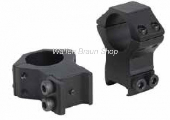 Bauer Ringmontage für Weaverprofil, Schwarz matt, 1", Hoch 