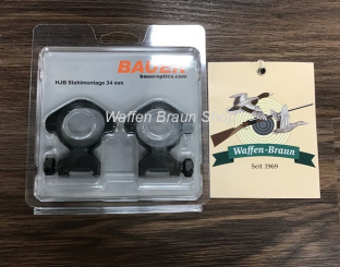 Bauer HJB Stahlmontage 34mm Bauhöhe STD. 16,5mm für Picatinny-/ Weaverschiene 