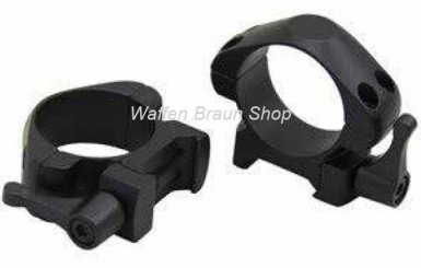 Bauer Quick-Release Ringmontage für Weaverprofil, Schwarz matt, 30mm, Hoch14,4mm, Stahl 