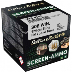 S&B Screen Ammo Kasl. 308Win FMJ Zink 124grs/8.0gr. 50Stk 