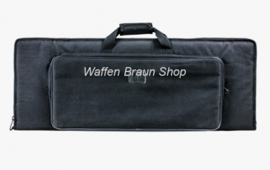 Fritzmann Gewehrfutteral aus Nylon Schwarz gepolstert, mit 1 Vortasche und  Rucksackriemen 