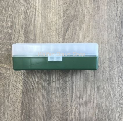 Fritzmann Munitionsbox für 50 Patronen .45 ACP mit Scharniere Grün/Klar 