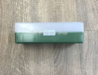 Fritzmann Munitionsbox für 50 Patronen .44 Mag. mit Scharniere Grün/Klar 