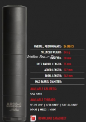 A-Tec AR -Schalldämpfer 30-4 .224 Cal Gewinde 1/2x28 UNF 