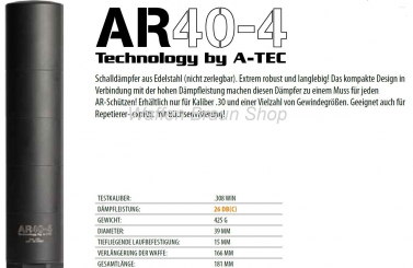 A-Tec AR 40-4 .30cal Schalldämpfer 1/2x28 UNF 