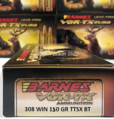 BARNES 31341 VOR-TX EURO RIFLE	AMMO .308 WIN 150GR TTSX	20 Stück 