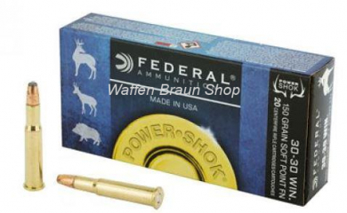 Federal .30-30 WIN 150GR POWER-SHOK SOFT POINT FN #3030A 