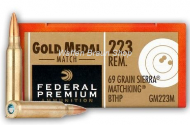 Federal	.223 Rem	69 grain BTHP Sierra 20 Stück 