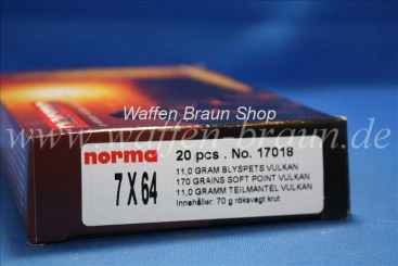 NORMA 7X64 VULKAN 11,0G 170GR 20 Stück 