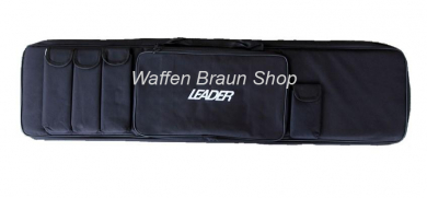 Leader Tactical Futteral Form: Eckig 120x28cm Schwarz mit 3 Magazin Taschen 