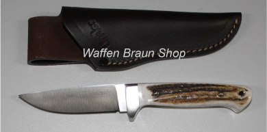 Linder ATS 34 Custom Knife mit Hirschhorn-Griff #103210 