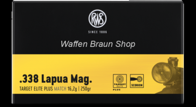 RWS .338 LAPUA MAG. TARGET ELITE PLUS 16,2g / 250 gr. 20 Stück 