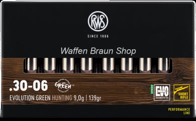 RWS .30-06 Spring. EVO GREEN Short Rifle 9,0g 20 Stück 