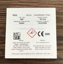 RWS SN Ambosszündhütchen Nr.4033 für kleinkalibrige Büchsenpatronen 4,45 