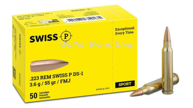 SWISS P .223 Rem DS-1 FMJ 3,6g 50 Stück 