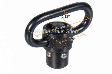 UTG Standard Push Button QD Sling Swivel, 1" Loop 
