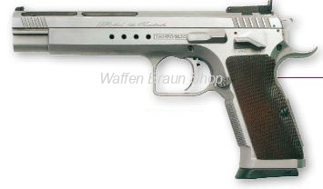 Tanfoglio Pistole Gold Match, cal. .45 ACP, 6"-Schlitten, Finish: hartverchromt, Large Frame 