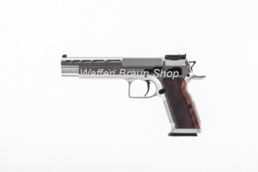 Tanfoglio Pistole T97L Gold Match Bullseye, 6", Kal. .45 Auto, hartverchromt, 3-Positionen-Visier 