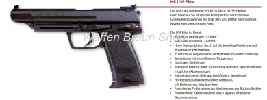 Heckler & Koch USP Elite, cal. 9mm Para, brüniert 