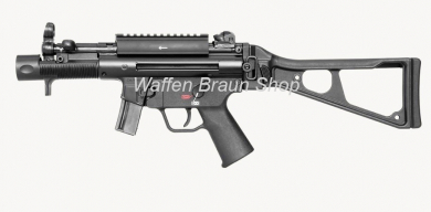 HK Pistole SP5K mit Picatinney-Adapteru. einklappbarer Schulterstütze 