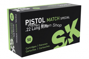 SK Randfeuerpatr., cal. .22 lfb, Pistol Match Special ""  50 Stück"" 