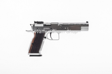 Tanfoglio Pistole T97L Gold Match Bullseye, 6", Kal. 9mm Luger, hartverchromt, 3-Positionen-Visier 