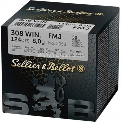S+B .308 Win. Vollmantel 8,0g/124grs. 50 Stück 
