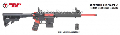 Tippman A101119 M4-22 Redline .22lr Semie Auro German Handguard  16"/40 cm  1-16 Twist 