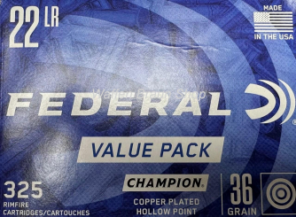 Federal  .22lr #725 Chmpion Copper Plated HP 36 grain 325 Stück 