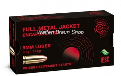 Geco 9mm Luger SX Tombak 8,0g/ 123 grain 50 Stück 