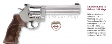 Smith & Wesson Mod 686-6 Deluxe Target Champion 357 Mag 