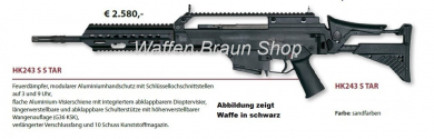 HK-SL Büchse Mod. HK243 S TAR, cal. .223 Rem., sandf 