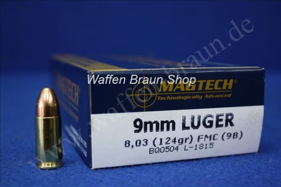 Magtech 9MM LUG FMJ 124GRS 8,03g A50  #9B 