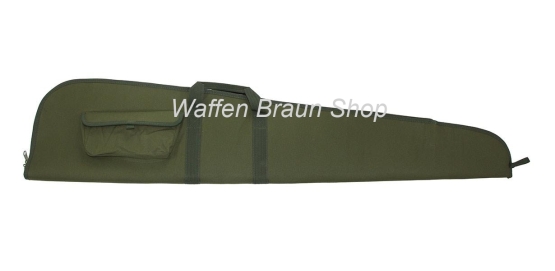 Büchsenfutteral mit Tasche, grün 128cm Länge 600D Nylon-Material Microfleece Futter Doppelzipper Tra 