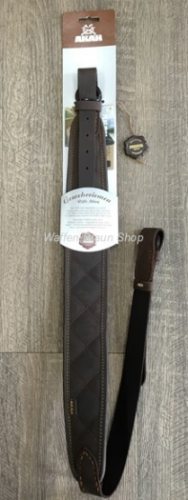 AKAH Gewehrriemen Pullup Leder, mit Polsterung, gesteppt. Braun. L100cm, B 6cm. 