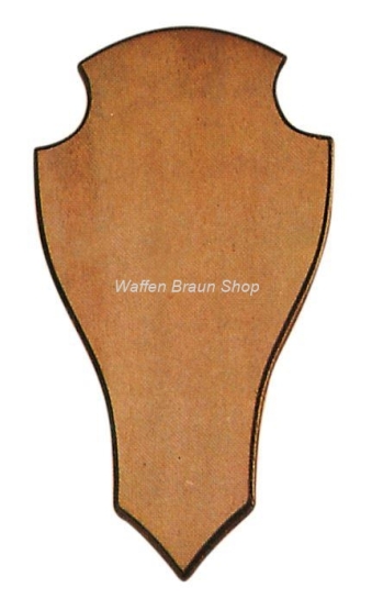 Geweihbrett für Rot- u. Damhirsch, 40x22 cm, Spitze Form, ohne Ausfräsung, dunkel 