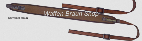 Niggeloh Gewehrgurt Universal mit Schnellverschluss aus Neopren Farbe Braun. 