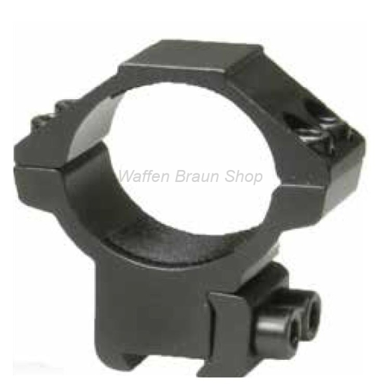 Bauer Ringmontage für 11mm Prismenschiene, Schwarz matt, 30mm, Flach 