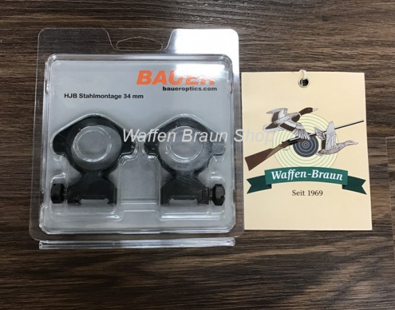 Bauer HJB Stahlmontage 34mm Bauhöhe STD. 16,5mm für Picatinny-/ Weaverschiene 