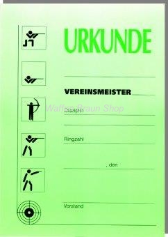 Urkunde Vereinsmeister DIN A4, 2-farbig 